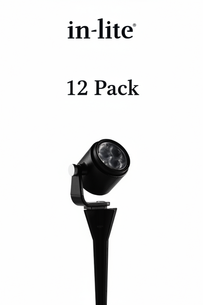 IN-LITE® MINI SCOPE spike spot - Black - 2VA - 12v - w/white (36°) - PACK OF 12