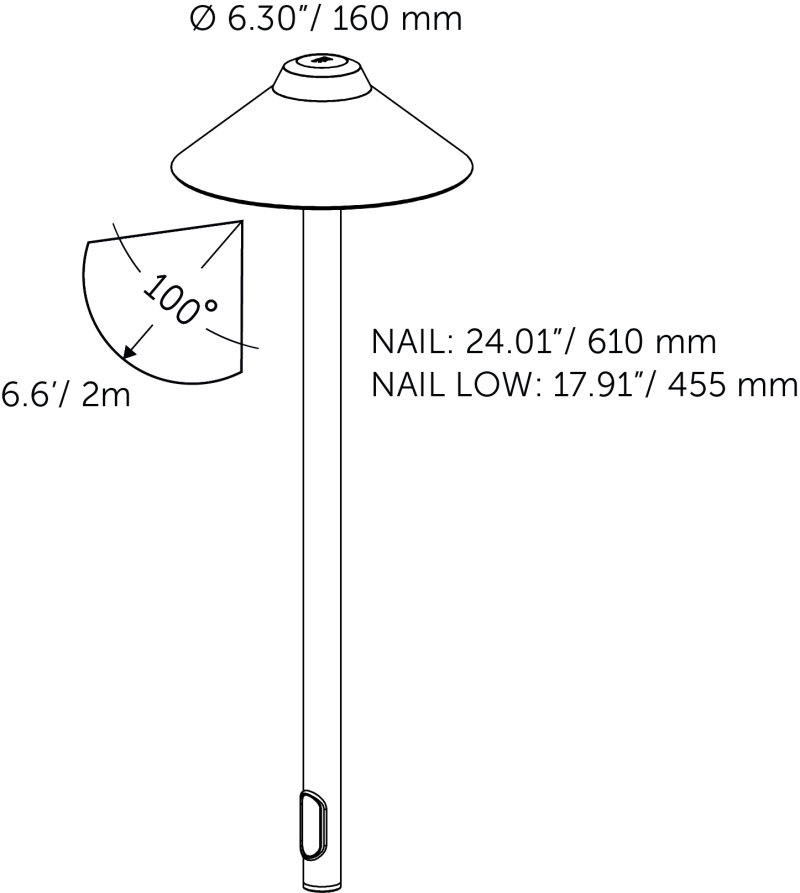 IN-LITE® NAIL LOW mushroom light (455mm)
